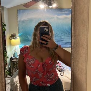 Hot Pink Paisley Crop Top